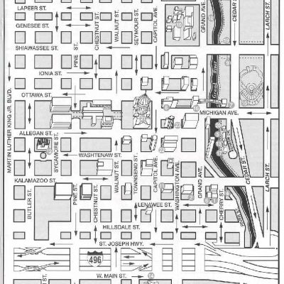 A black and white map of the city of chicago.